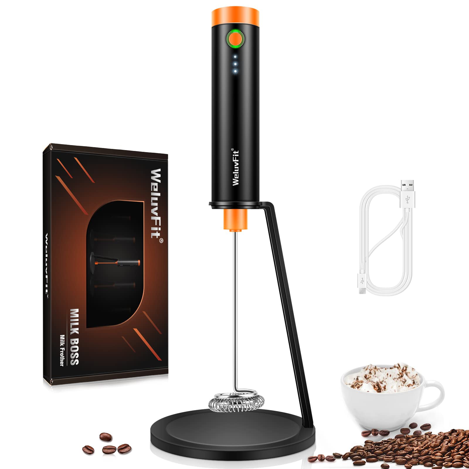 Milk Frother Handheld for Coffee, WeluvFit USB Guinea