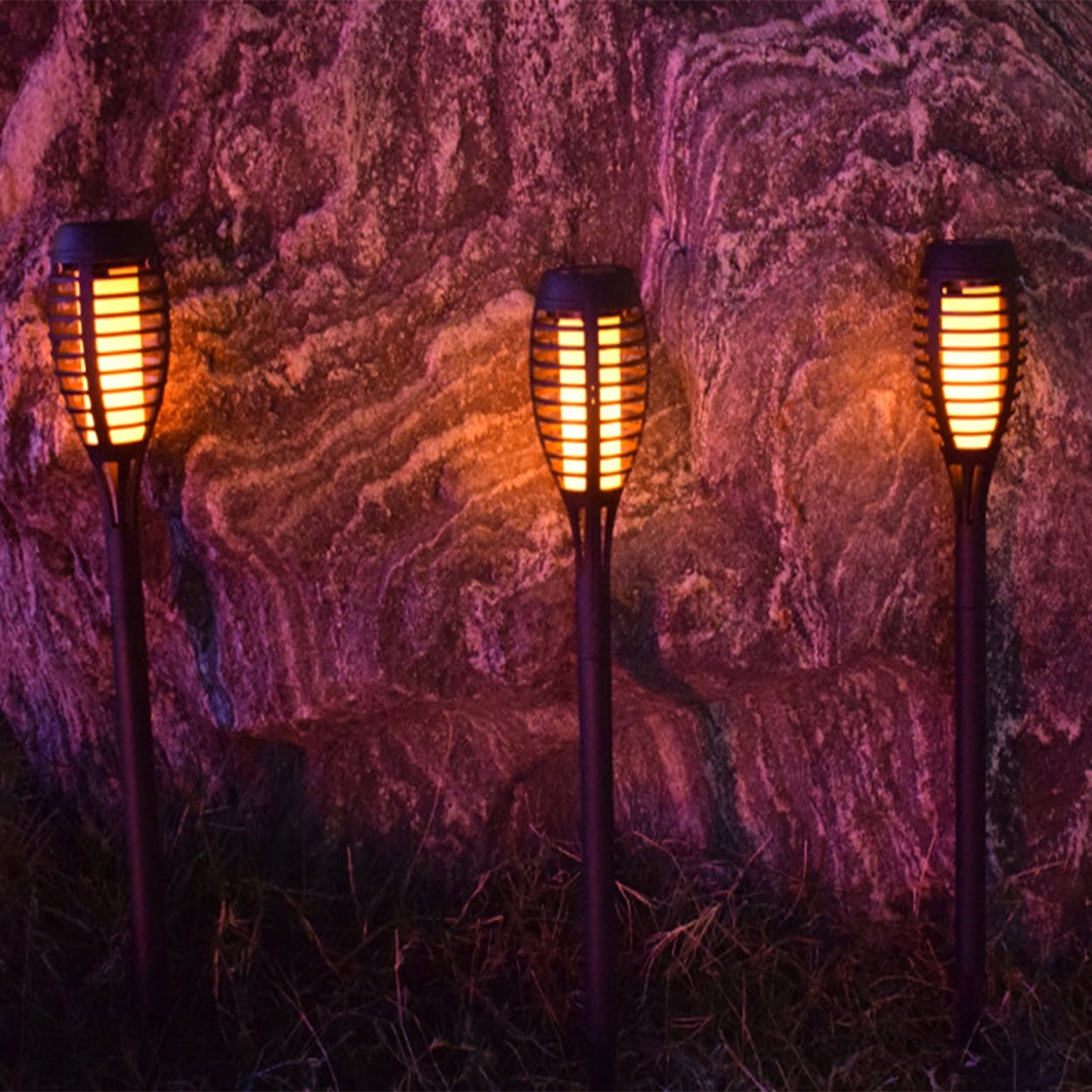Solar Lights for Outdoor Torch Path Decor Landscape Lighting & Solar Lights Outdoor, Flickering Flame Waterproof, 12 Pack
