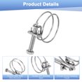 thumbnail image 2 of Uxcell 6-Pack Abrazadera de Manguera de Doble Alambre, Clips de Manguera de Acero Inoxidable 304 Ajustables para Manguera de Recolección de Polvo 34-38mm, 2 of 7