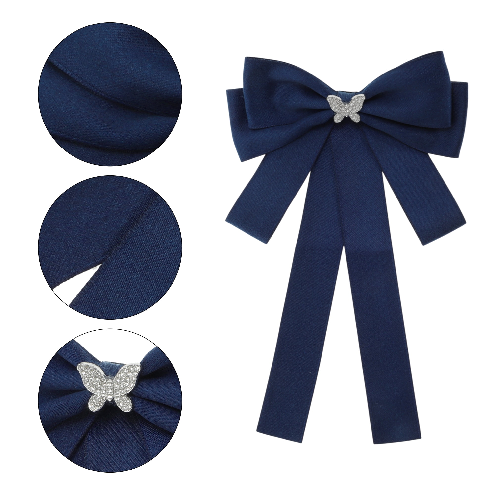 Unique Bargains Ribbon Bow Brooches Gifts Butterfly Rhinestone