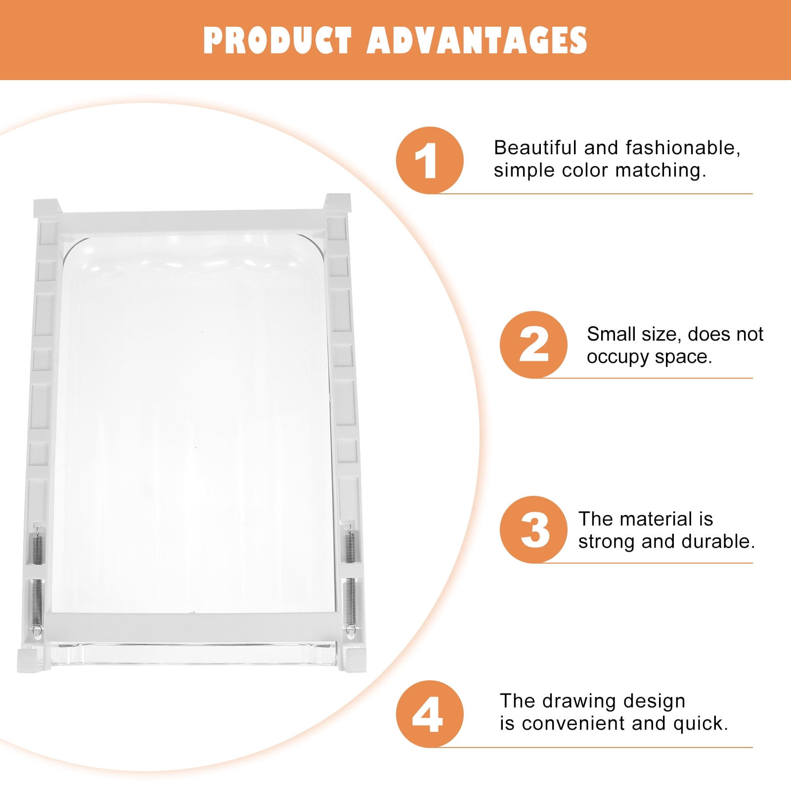 WHAMVOX White ABS Egg Holder for Fridge with Groove Keep Eggs Organized and Secure