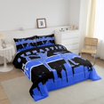 thumbnail image 4 of Gymnastics Comforter Set Queen Bedding Set, Dance Princess Bedding Comforter Sets Sports Theme Duvet Set, Navy Blue Black Quilted Comforter Gymnast Home Decor Ultra Soft 3pcs, 4 of 6