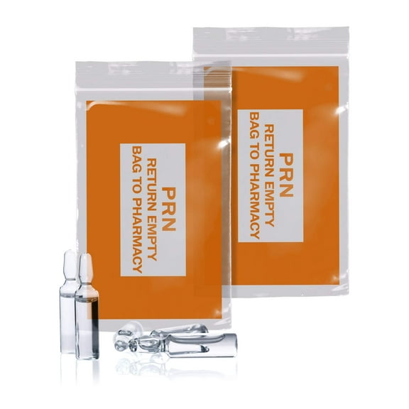AMZ Supply Orange PRN Bags Clear 6x9 Zip Locking Printed Bags 2 Mil Thick Polyethylene Bags Pack of 1000