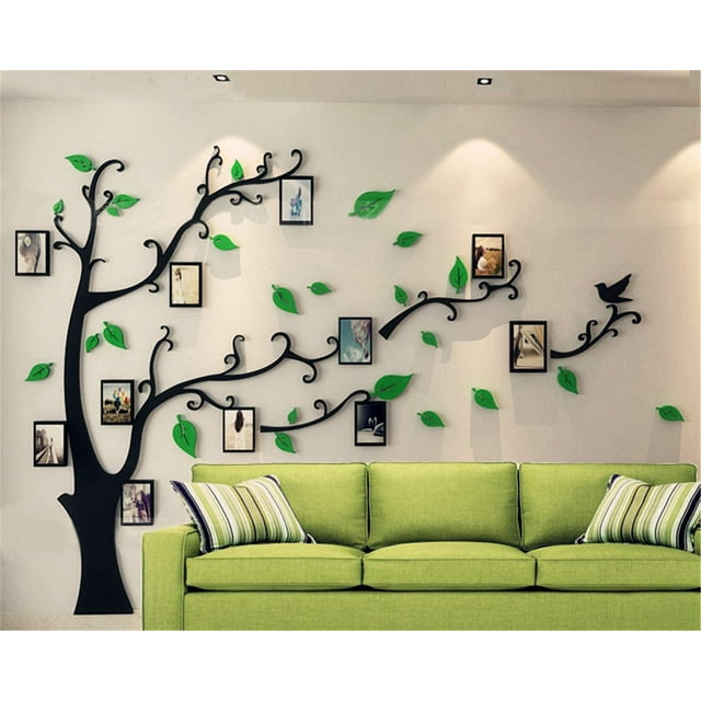 Calcomanías de pared árbol 3D DIY pegatina de pared con marco de fotos foto árbol pared pegatina decoración de pared hogar habitación de los niños sala de estar dormitorio Ormromra MZQ-0642-3