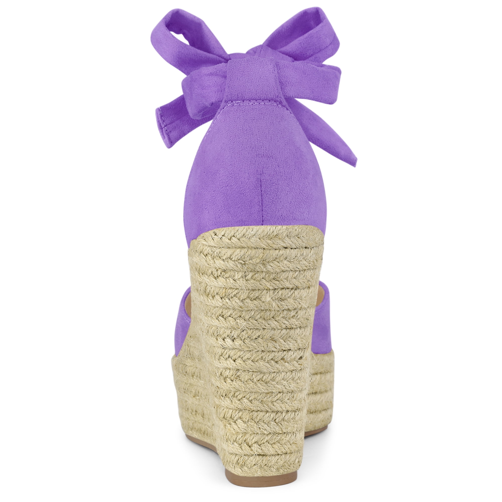 Unique Bargains Women's Espadrilles Tie Up Ankle Strap Sandals Purple (Size 9)