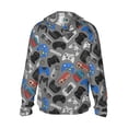 thumbnail image 3 of Uemuo Video Game Pattern Women's Full Zip UPF 50+ Sun Protection Hoodie Jacket Long Sleeve Sun Shirt Hiking Outdoor Performance with Pockets-Small, 3 of 9