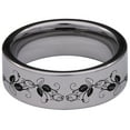 thumbnail image 4 of Wolf and Rose Tungsten Carbide Ring, 4 of 6