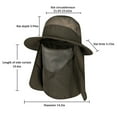 thumbnail image 4 of Men Women Outdoor Sports Quick Dry Fishing Flap Caps Wide Brim Sunshade Bucket Cap Sportswear, 4 of 7
