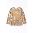 thumbnail image 2 of ABPHQTO Blusa de mujer con cuello en V y manga larga con estampado floral verde, 2 of 5