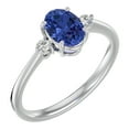 thumbnail image 2 of SuperJeweler 1 1/2 Carat Oval Shape Tanzanite and Two Diamond Ring In 14 Karat White Gold For Women, 2 of 6