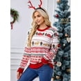 thumbnail image 6 of Ugly Christmas Sweaters for Women Cute Fuzzy Funny Wintertime and Holiday Parties Knitted Pullover Sweater Red XL, 6 of 10