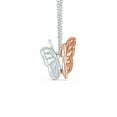 thumbnail image 3 of Bling Jewelry Womens Dainty Garden 3D Butterfly Pendant Necklace Two-Tone Rose Gold & Silver Chain, 3 of 6