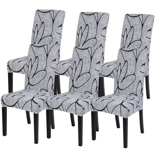 Set de 6 fundas para sillas de comedor SearchI, color gris, color loto y blanco