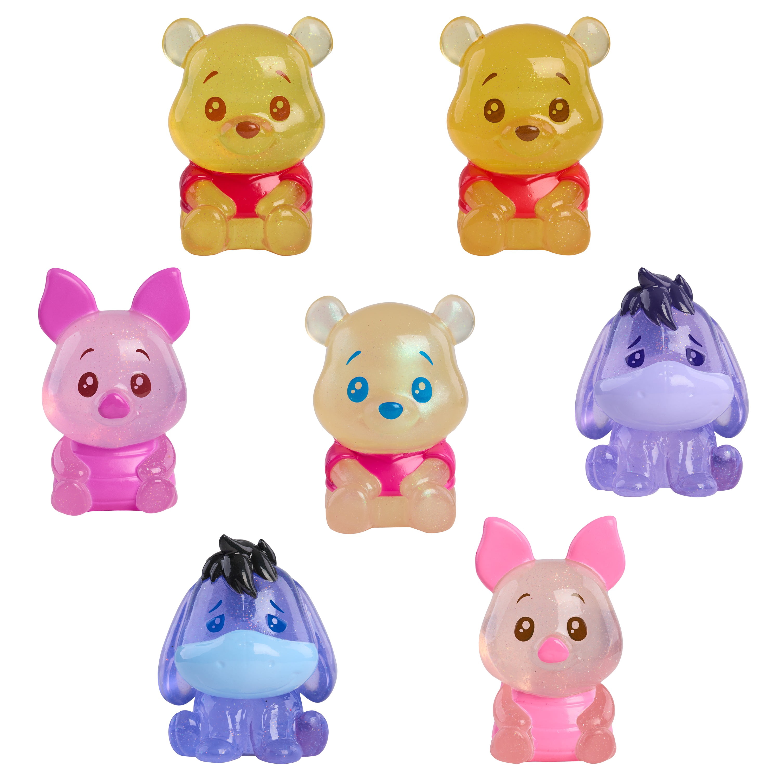 Disney Winnie the Pooh Bear-y Cute Jelly Figures, 7 to Collect, 2-inch Figurines, Ages 3+