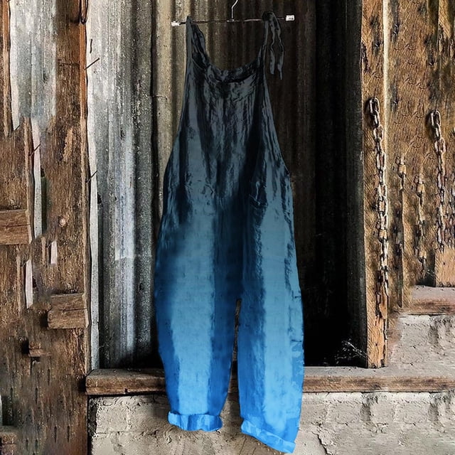 LOVZFMLL Combinaison pour Femme, Salopette Décontractée Sans Manches à Imprimé pour Dames Bleu, 5TG