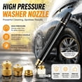 thumbnail image 7 of High Pressure Hose Nozzle, Heavy Duty Adjustable Hose Nozzle, High Pressure Jet Sweeper Spray Nozzle with Leak-Proof Design, Metal Garden Hose Sprayer for Car Wash, Lawn, Patio Cleaning (1PCS), 7 of 7