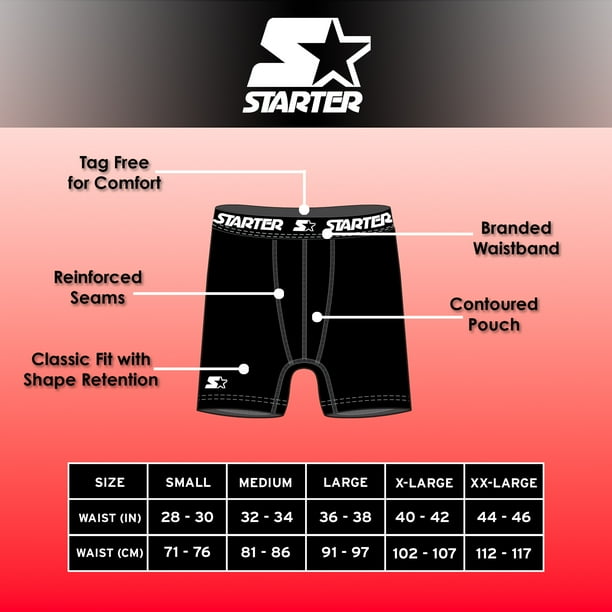 Starter Mens Boxer Briefs Active Performance Breathable Underwear