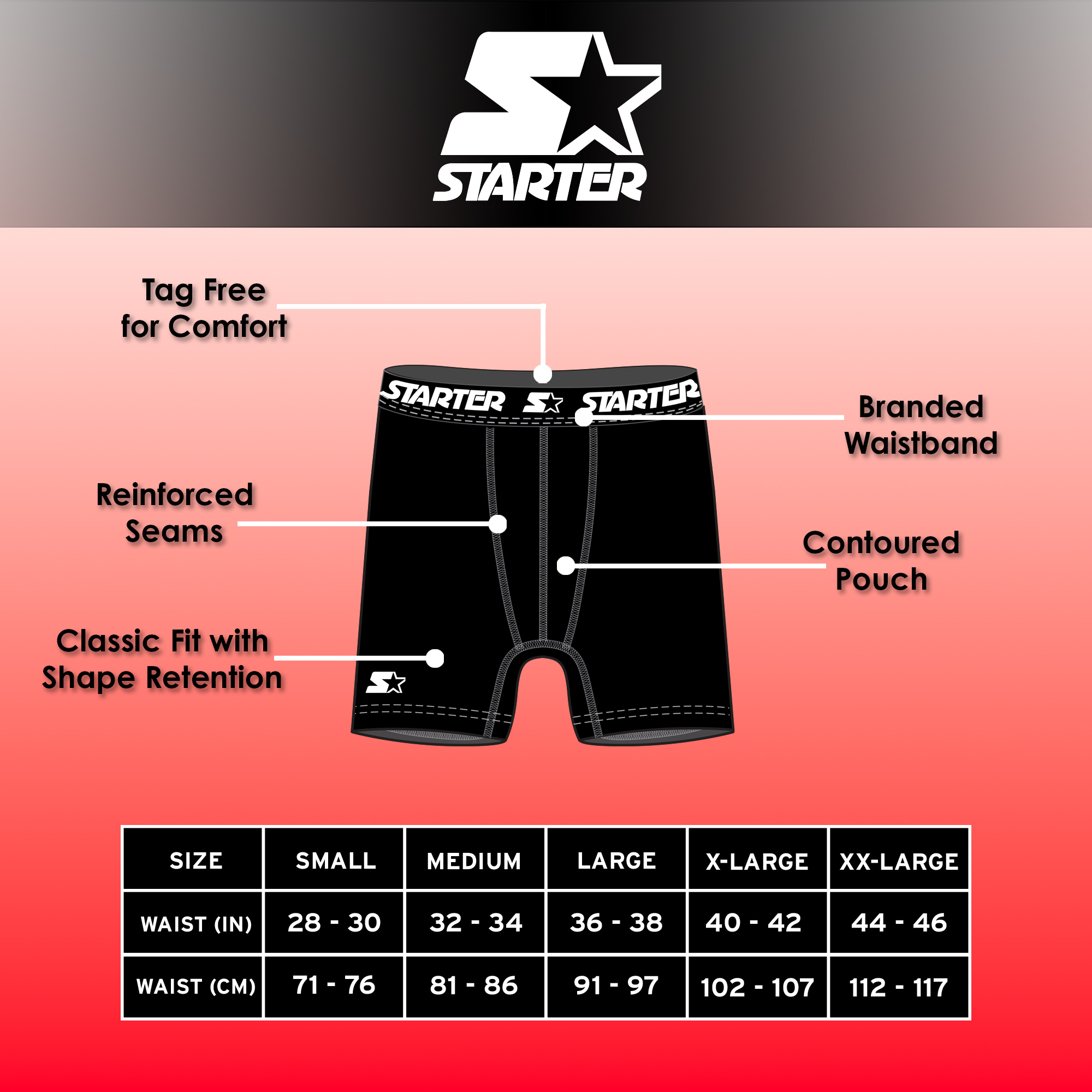 Starter Men's Breathable Boxer Brief, Multicolor, 6-Pack photo 6