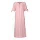 thumbnail image 4 of vestido de bolsillo de manga corta con hombros descubiertos y cuello redondo de color sólido informal a la moda para mujer rosa/xl, 4 of 5