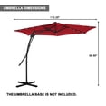 thumbnail image 2 of Mondawe 10ft Heavy Duty Solar Patio Umbrella with Cross Base, 360° Rotation, 24 LED Lights, Outdoor Hanging Offset Cantilever Market Sun Shade Umbrella, Red, 2 of 8