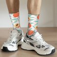 thumbnail image 6 of Xecao Peach Pattern Sport Socks for Women and Men Crew Socks Sporty Calf Socks Casual Socks, 6 of 6
