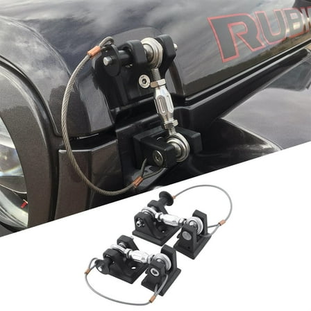 DV8 Offroad | D-JL-190001-K | Hood Hold Down Set for 18-22 Wrangler JL & 20-22 Gladiator JT | Non Locking | Quick Release Pin & Adjustable Turnbuckle | Stainless Steel & Billet Aluminum Construction