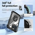 thumbnail image 5 of Armor Case for iPhone 14 Pro, Adjustable Kickstand & Military Grade Shockproof Heavy Duty Protective Ring Holder Clear PC Back & TPU Frame for iPhone 14 Pro 6.1 inch, Black, 5 of 7