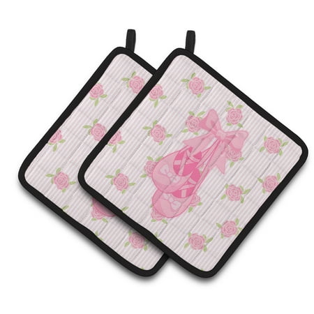 

Caroline s Treasures Ballerina Ballet Shoes Pair of Pot Holders