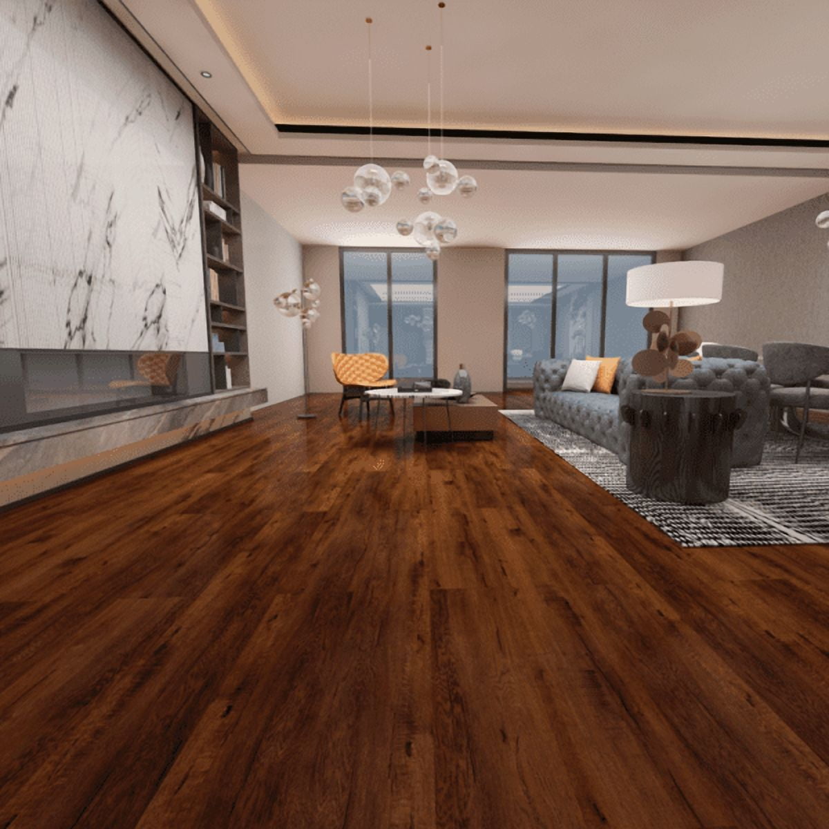 Lyon (reddish-brown) 20 MIL Wear Layer 5.5mm Thick x 9 in. W x 60 in. L Click Lock Waterproof Luxury Vinyl Plank Flooring with IXPE (30.18 sqft/case)