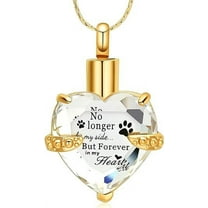 Crystal Cremation Jewelry for Ashes - My Best Friend - Heart Shape Memorial Urn Necklace Stainless Steel Birthstone Urn Pendant Ashes Holder Keepsake