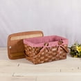 thumbnail image 6 of Picnic Time Kansas Handwoven Wood Picnic Basket with Tabletop Lid and Removable Liner, Red & White Gingham Pattern, 6 of 10