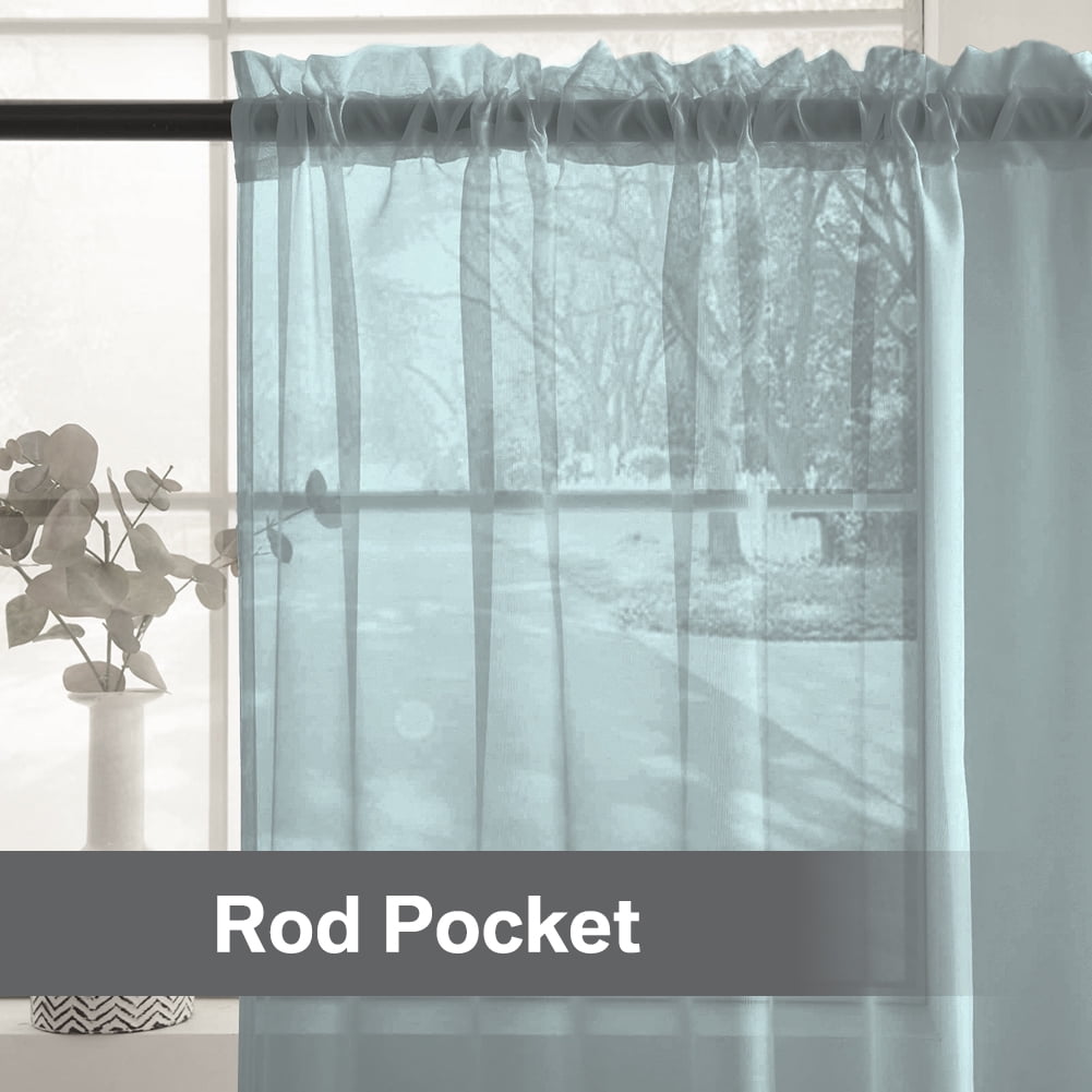 Window Sheer Curtains Yellow Curtains Clear Curtains Basic Rod Pocket Panel for Kitchen Bedroom Children Living Room Yard(55" X 63", Dark Gray)