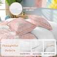 thumbnail image 2 of 3 Piece Pink Boho Duvet Cover Set Twin Size,Microfiber Comforter/Quilt Cover with Corner Ties and 2 Pillowcases,Vintage Abstract Tribal Decorative Oriental All Season Soft Bedding with Zipper Closure, 2 of 8