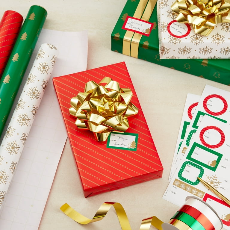 Eco-friendly Paper Ribbon Set - Christmas Mix (Red, Green, Gold