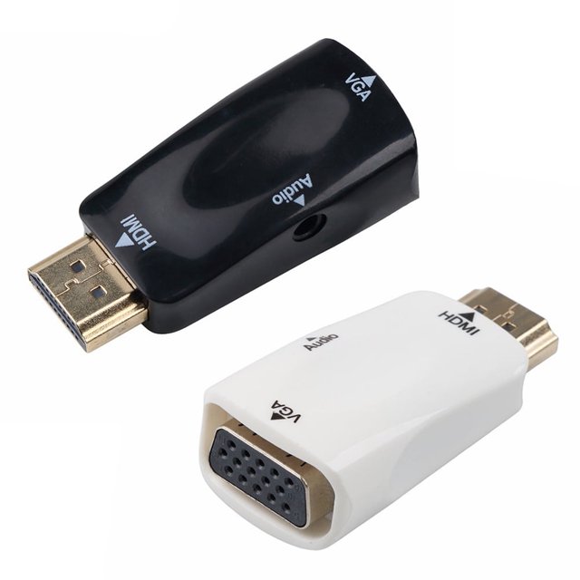 Adaptador VGA macho a hembra de alta claridad 1080P compatible con SUSUchens, convertidor de cable de audio para PC y portátil, color negro