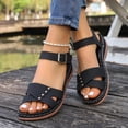 thumbnail image 4 of Xdegoge Womens Sandals Open Toe Sporty Gladiator Sandals Multi Straps Laser Cut Studded Ankle Buckle Arch Support Flatform Walking Shoes, 4 of 9