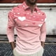 thumbnail image 1 of Blusa y camisa de manga larga con cuello vuelto para hombre, jersey de solapa con cremallera de manga larga, blusa informal con estampado de San Valentín para hombre, blusa de poliéster, 1 of 5