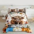 thumbnail image 2 of Homewish Highland Cattle 3 Pieces Queen Comforter Set for Female Men Adults,Autumn Harvest Pumpkin Ultra Soft Bedding Sets,Farmhouse Animal Bedding Comforter Set Breathable,Lightweight Room Decor, 2 of 8