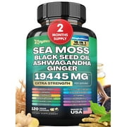 Zoyava Sea Moss Blend, 19,445 MG All-in-One Formula with over 15+ Super Ingredients, Extra Strength & High Potency (120 Capsules)