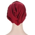 thumbnail image 5 of Cheers.US African Women Turban Cap Beaded Headscarf Beanie Twisted Braid Wrap Hat Headwrap Head Scarf Solid Color Braid Headdress Brimless Pure Color Cap, 5 of 8