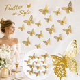 thumbnail image 5 of 12 Pcs Set,Gold Butterfly Decor,Butterfly Wall for Student Shower,Removable Wall Decals, 5 of 5