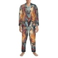 thumbnail image 3 of Naloa Starry Sky Cute Horse Men’s Pajamas Set - Long Sleeve Button Down Sleep Shirt and Pajama Bottoms Sleepwear Set-Large, 3 of 7