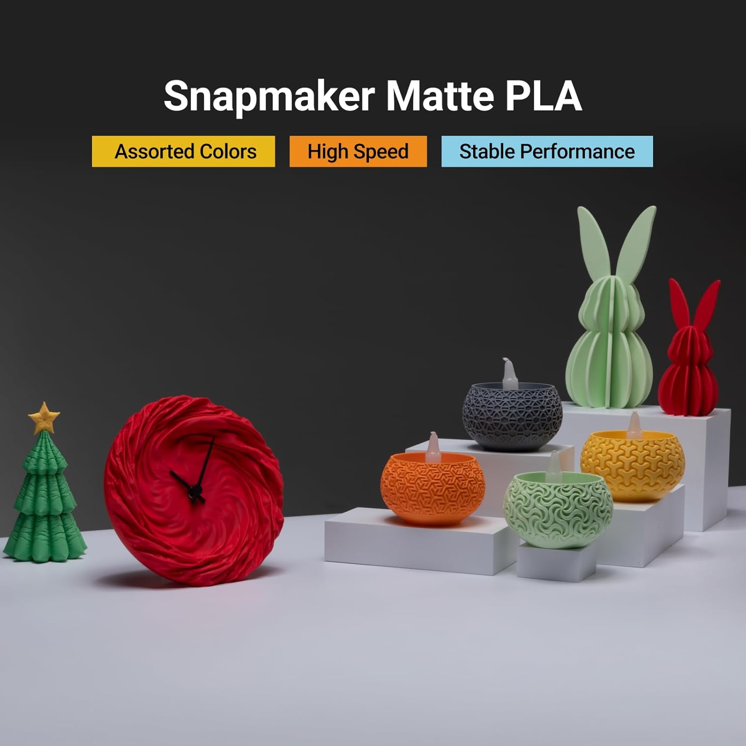 Matte PLA Filament 1.75mm, RFID 3D Printer Filament for U1, Dimensional Accuracy +/- 0.02mm, 300mm/s High Speed Printing Clog-Free for Most FDM Printers,1kg(2.2lbs) Moss Mist
