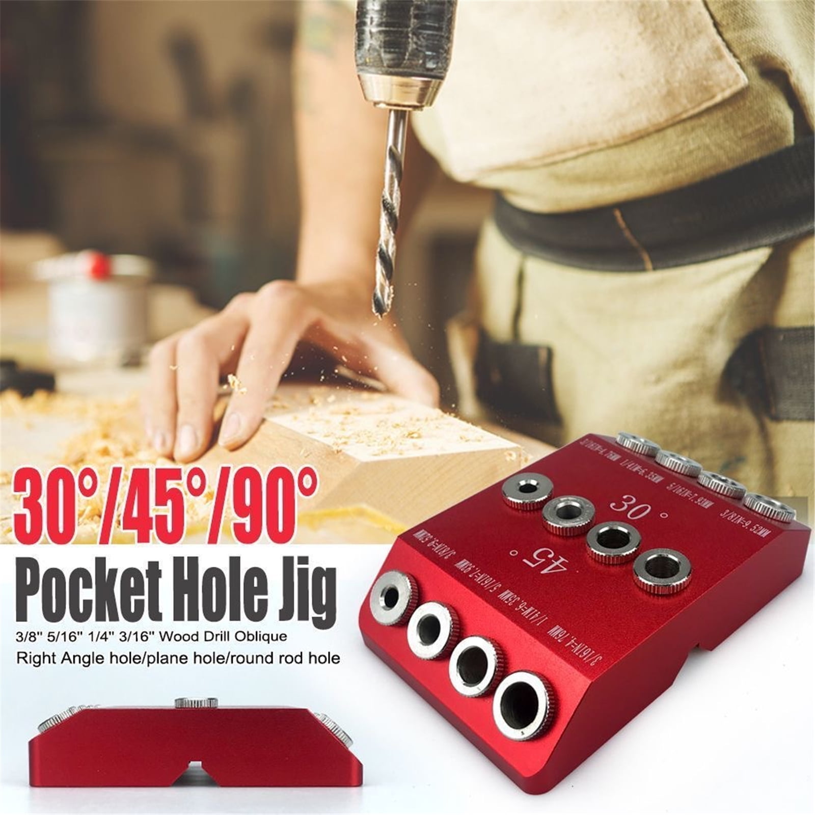 Angled Drill Guide Jig 4 Size Drill Jig for Angled 30 45 90 Holes Drill Guide Jig for Railing Deck Post Portable