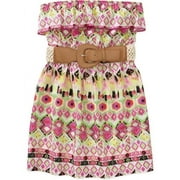 Susie Rose Juniors' Plus Woven Ruffle Tube Top w/ Belt