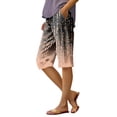 thumbnail image 2 of Hawaii Capri Pants for Women Casual Tropical Floral Print Pants Elastic High Waist Drawstring Summer Beach Trousers, 2 of 6