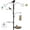 black 91in, variant on Bird Feeding Station with Multi Feeder Hanging, 4-Hook Bird Feeder Pole with 5 Prong Base, Metal Suet Feeder, Mesh Tray for Attracting Wild Birds and Planter Hanger (Copper 91in)