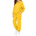 thumbnail image 7 of PInxai Kids Sweatsuits Casual Workout Sets Zip up Hooded Long Sleeve Sweatshirts Joggers with Pockets Unisex Clothing,Yellow,90, 7 of 7
