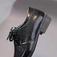 thumbnail image 6 of FAOWME Child Boys Leather Shoes Soft Leather Performance Lace Up British Style Casual Embossed Black 3.5-4 Years, 6 of 7