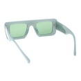 thumbnail image 4 of Womens Retro Squared Rectangular Mod Thick Plastic Sunglasses All Green, 4 of 4